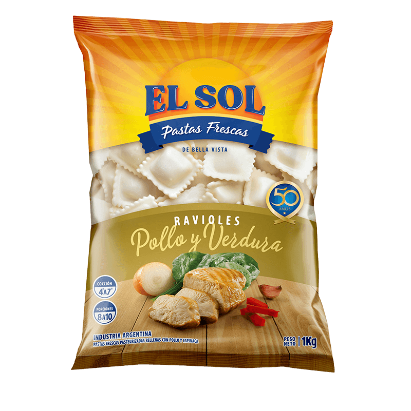 Ravioles de Pollo y Verdura