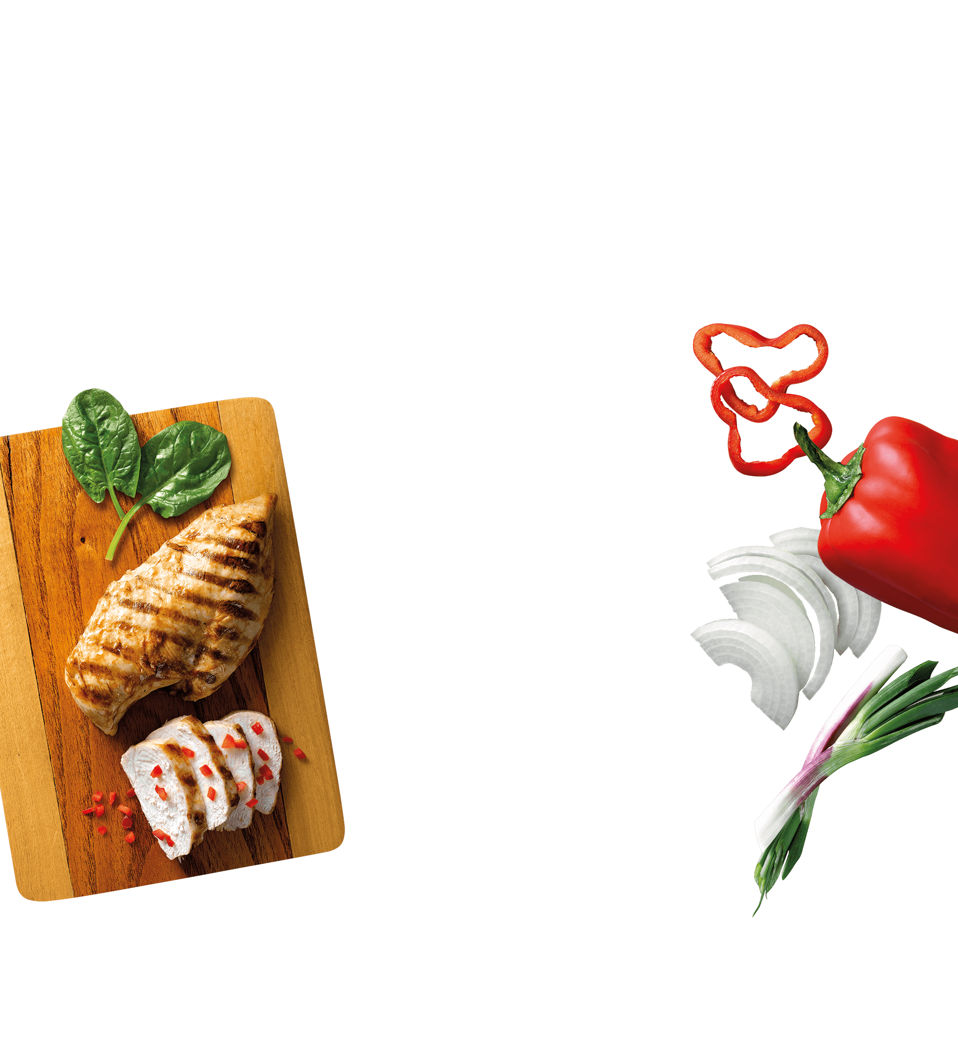 Ingredientes frescos y olla de cocina
